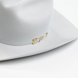 6X El Oro platinum cowboy hat close-up side angle