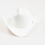 6X El Oro white cowboy hat front angle