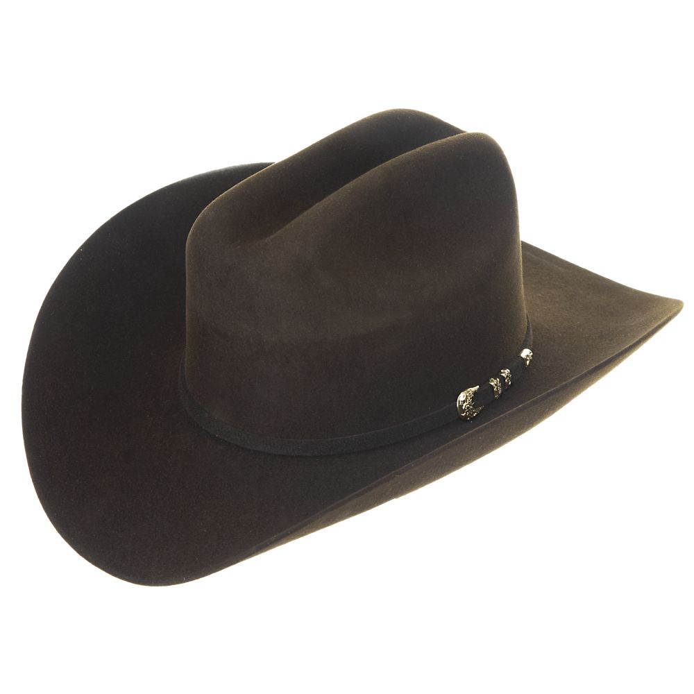 6X El Oro brown cowboy hat three-quarter angle