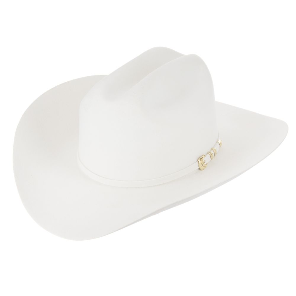 6X El Oro white cowboy hat three-quarter angle