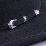6X Lockhart black cowboy hat close up three-quarter angle