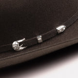 6X Lockhart brown cowboy hat close up three-quarter angle