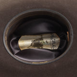 6X Lockhart brown cowboy hat under side angle