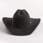 Black cowboy hat on a gray background