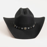 3X Oplin black cowboy hat back angle