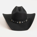 3X Oplin black cowboy hat back angle