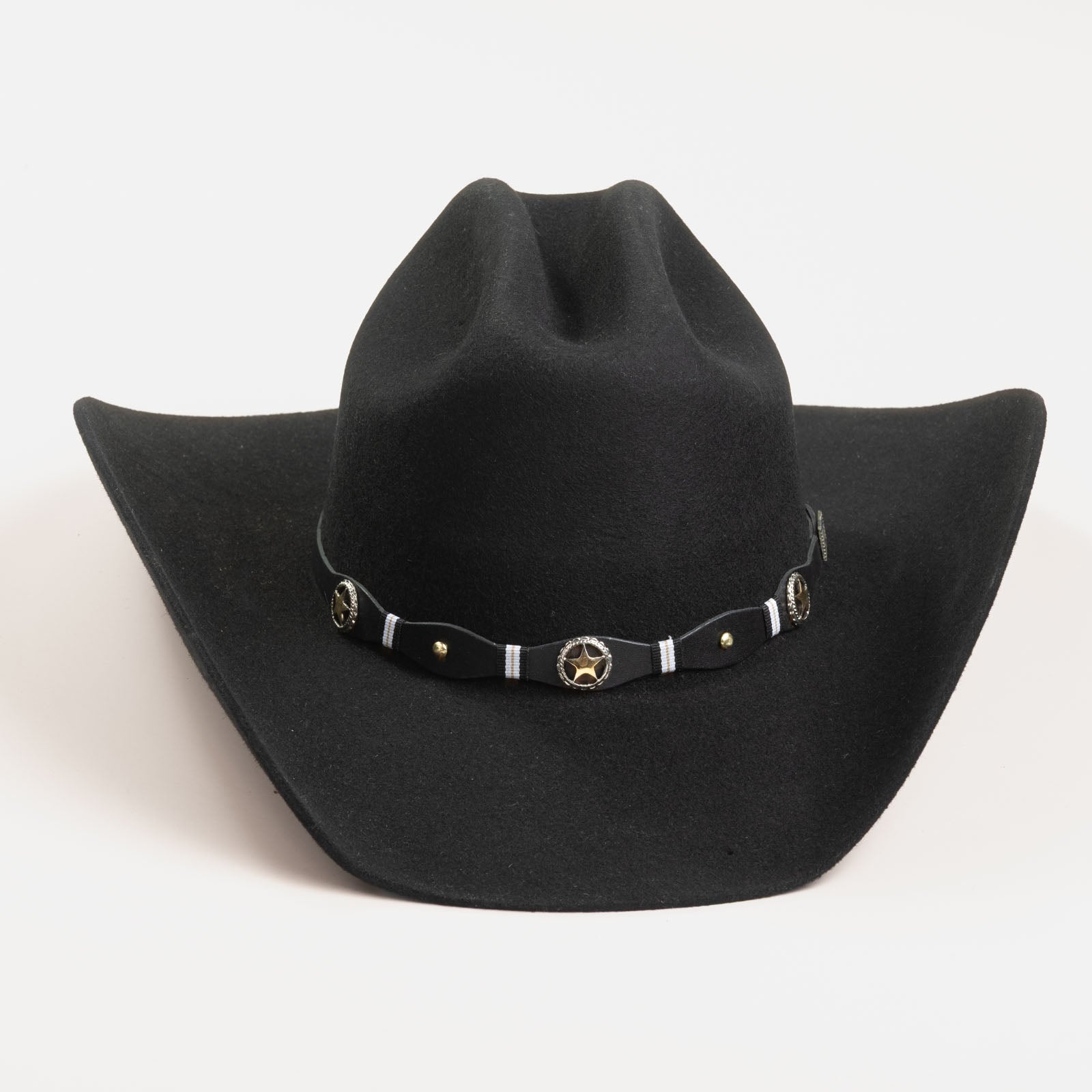 3X Oplin black cowboy hat back angle