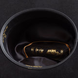 5X Fort Worth black cowboy hat under brim angle