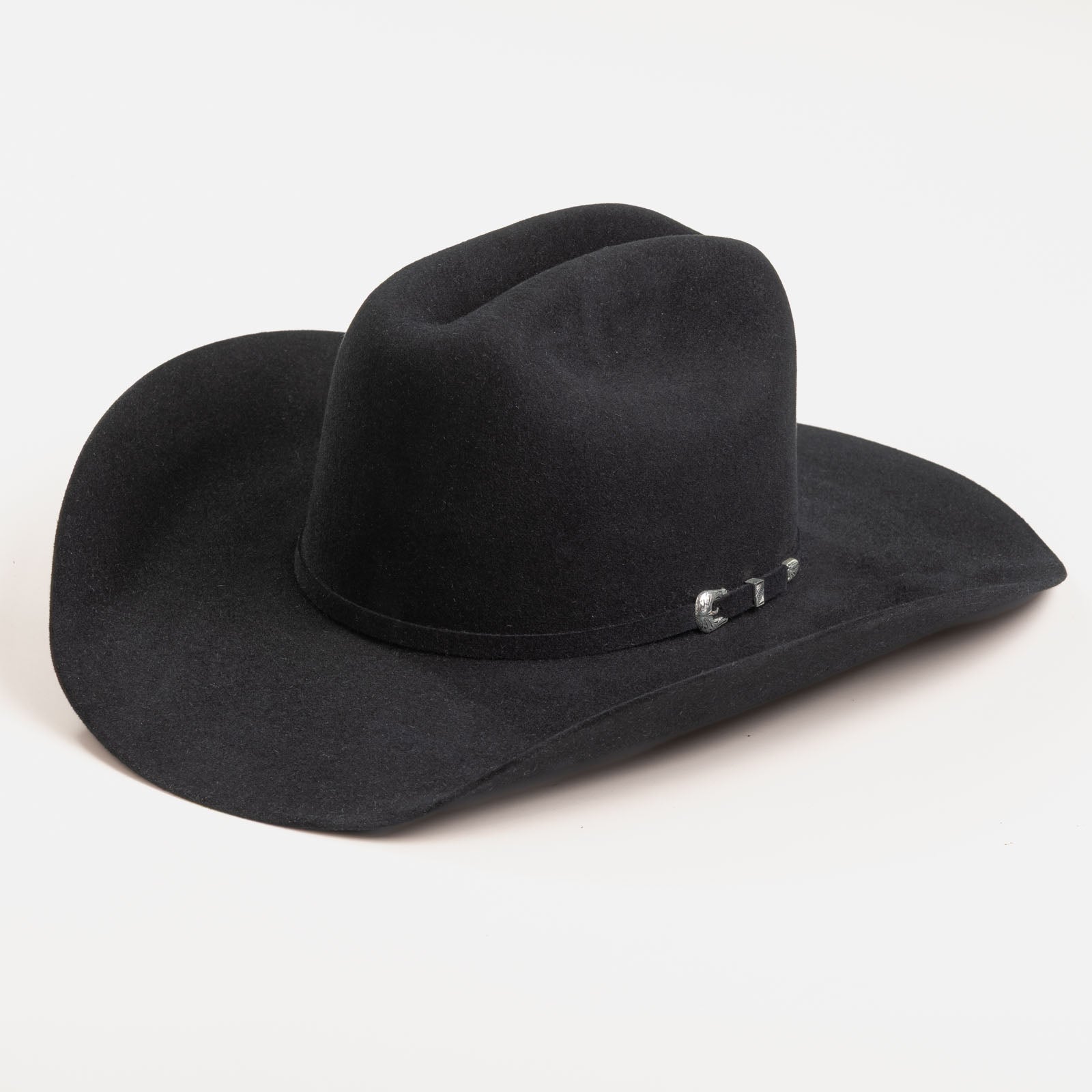 5X Fort Worth black cowboy hat three-quarter angle