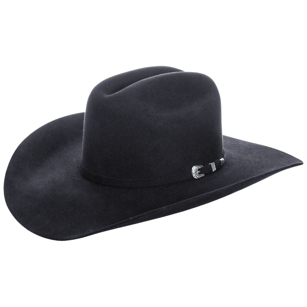 5X Fort Worth black cowboy hat three-quarter angle