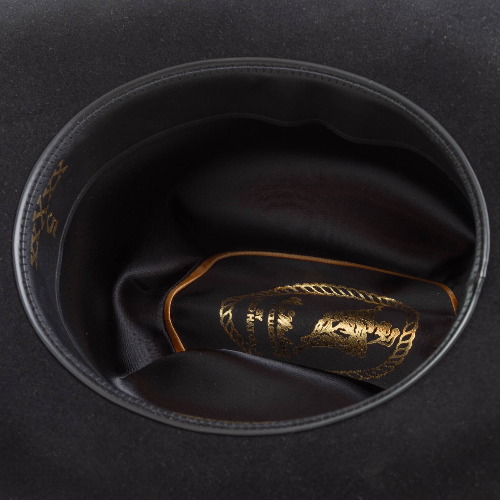 5X Dorado black cowboy hat under brim angle