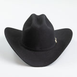 6X Real black cowboy hat front angle