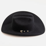 6X Real black cowboy hat side angle