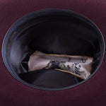 6X Real black cherry cowboy hat under brim angle