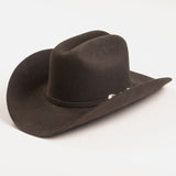 6X Real brown cowboy hat three-quarter angle