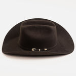 6X Real brown cowboy hat side angle
