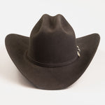 6X Real brown cowboy hat front angle