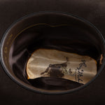 6X Real brown cowboy hat under side
