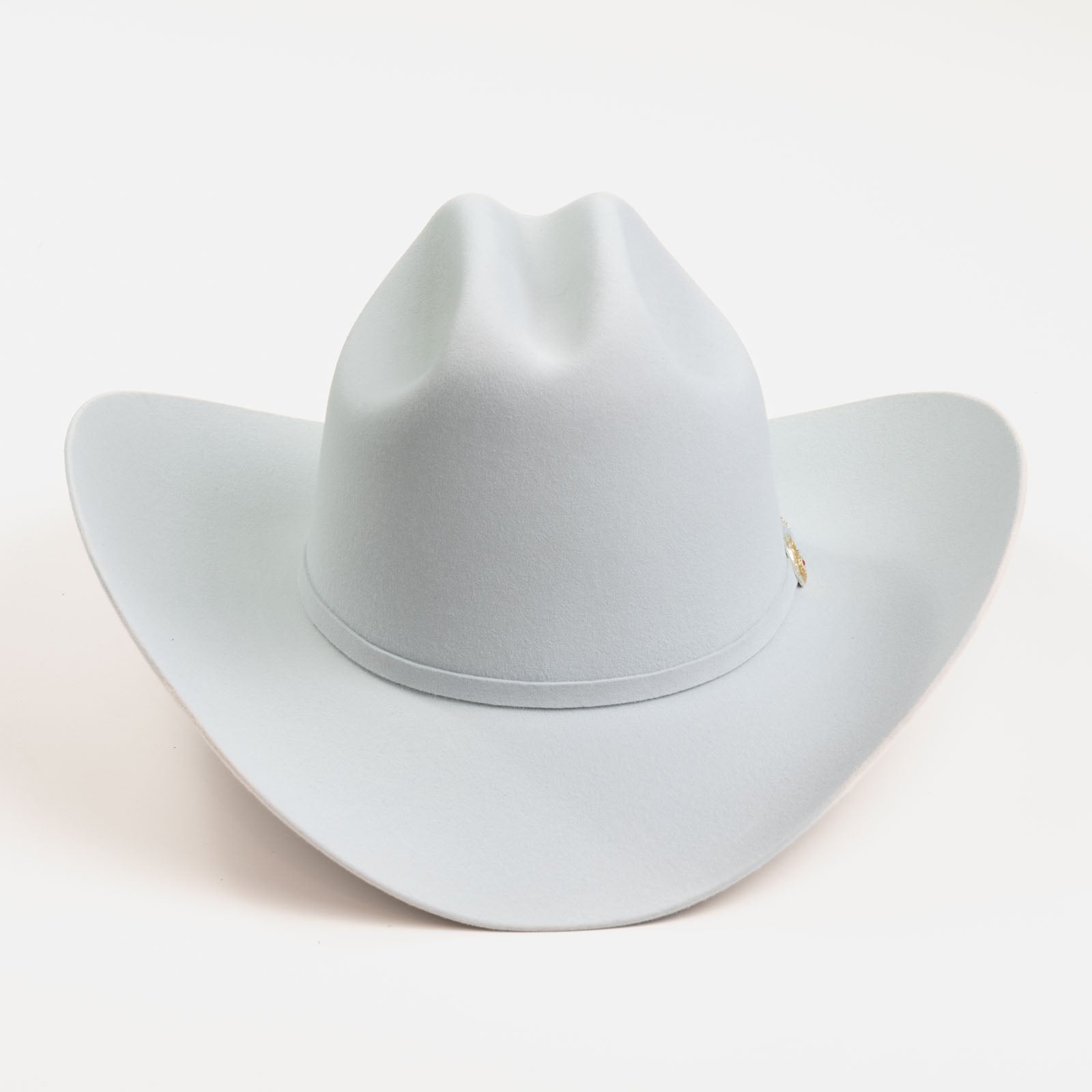 6X Real platinum cowboy hat front angle