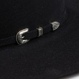 10X Douglas Open Crown black cowboy hat close-up three-quarter angle