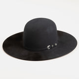 10X Douglas Open Crown black cowboy hat three-quarter angle