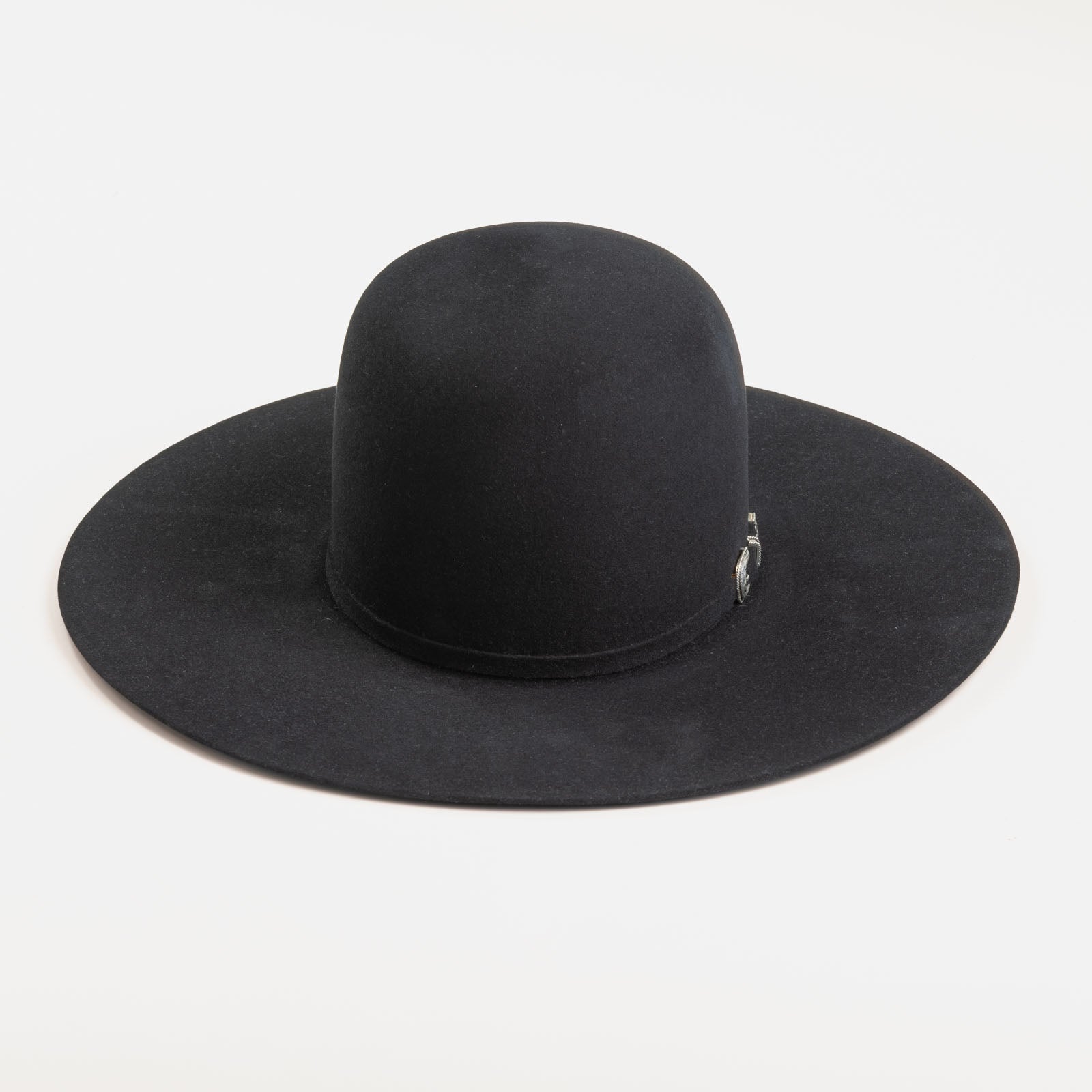 10X Douglas Open Crown black cowboy hat front angle