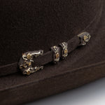 10X Jerarca brown cowboy hat close-up three-quarter angle