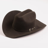 10X Jerarca brown cowboy hat three-quarter angle