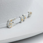10X Jerarca platinum cowboy hat close-up three-quarter angle