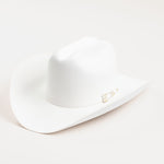10X Jerarca white cowboy hat three-quarter angle