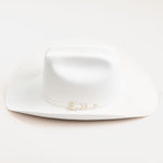 10X Jerarca white cowboy hat side angle
