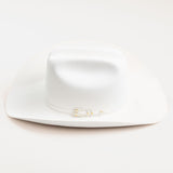 10X Jerarca white cowboy hat side angle