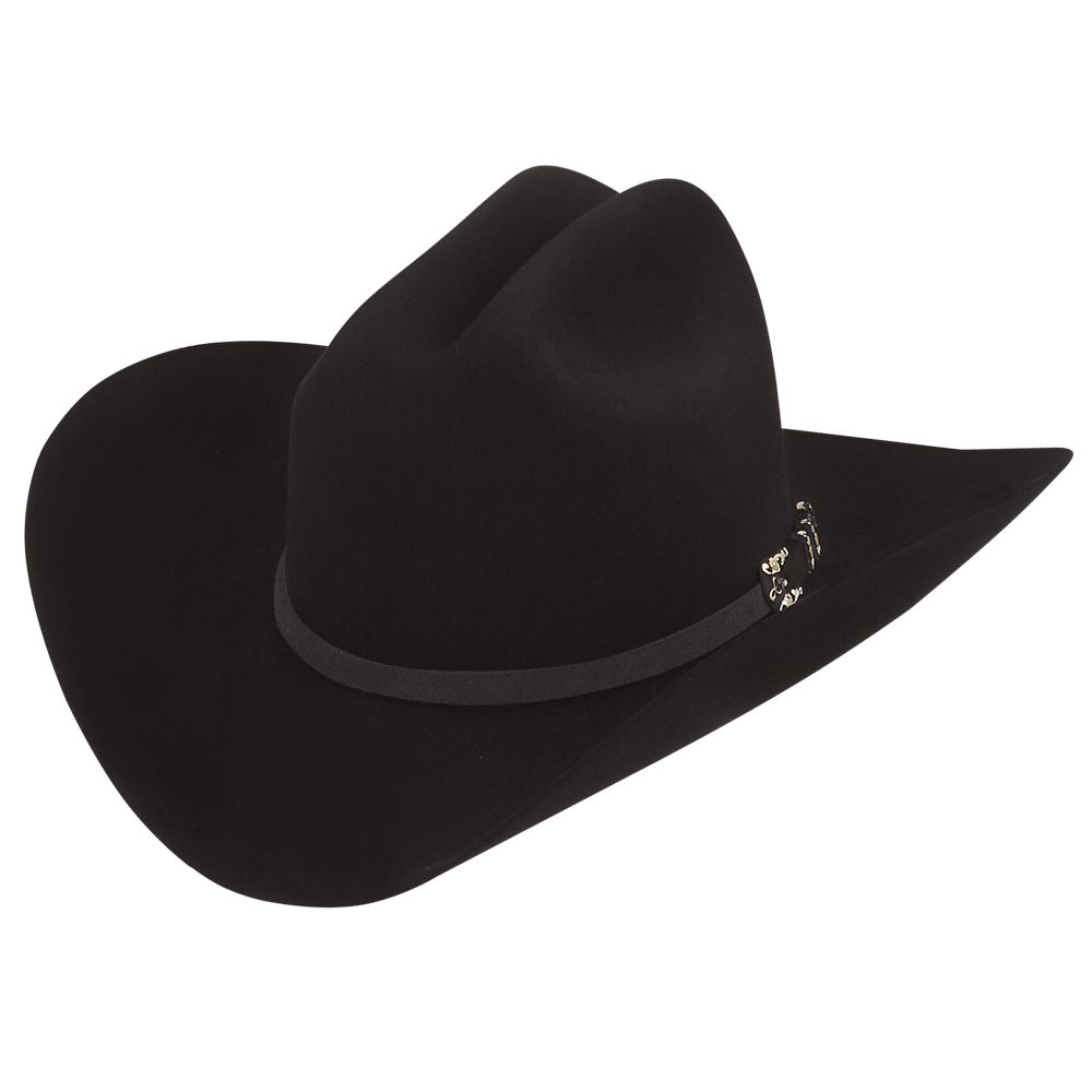 10X Jerarca black cowboy hat three-quarter angle