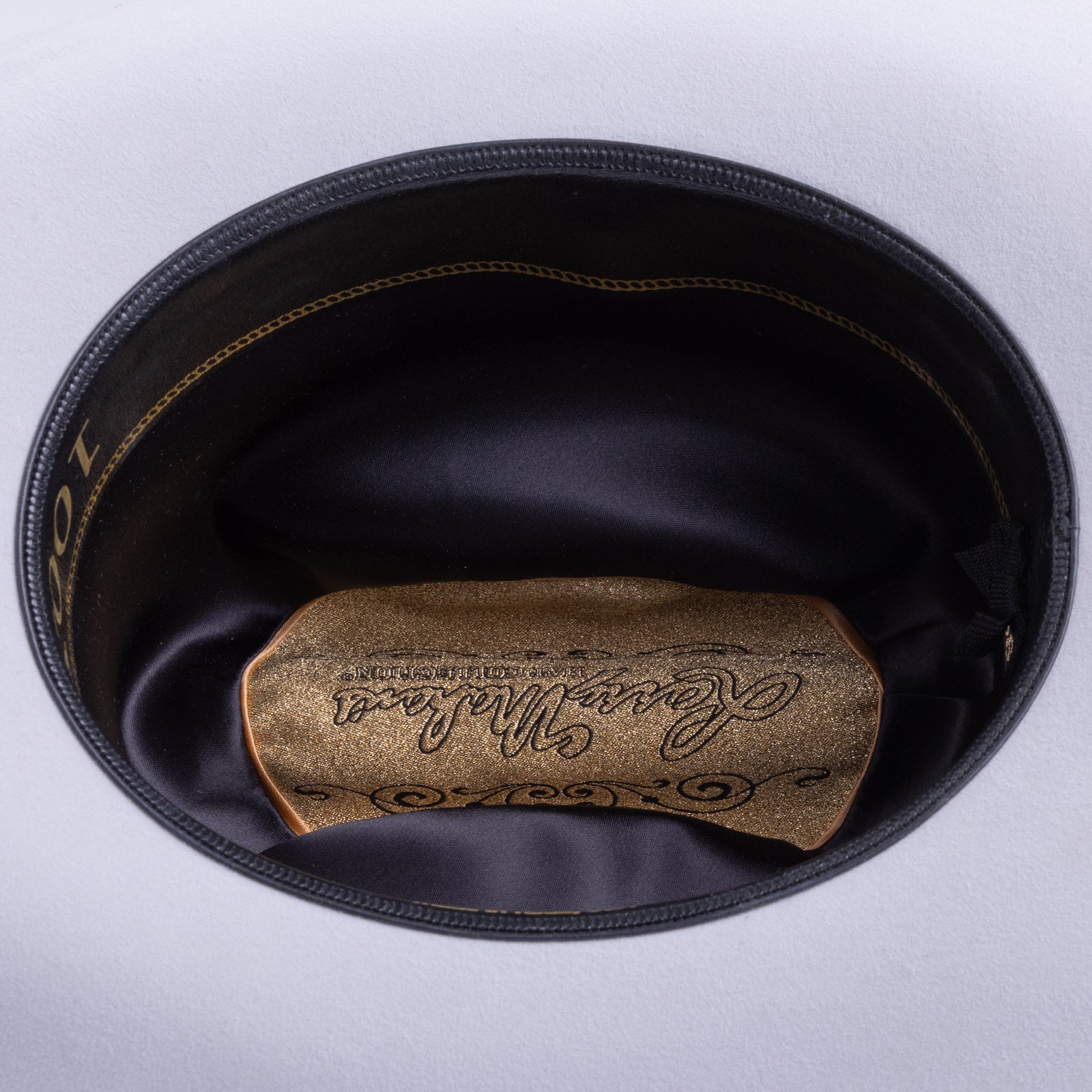 100X Independencia platinum cowboy hat under side angle