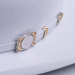 100X Independencia platinum cowboy hat close up three-quarter angle