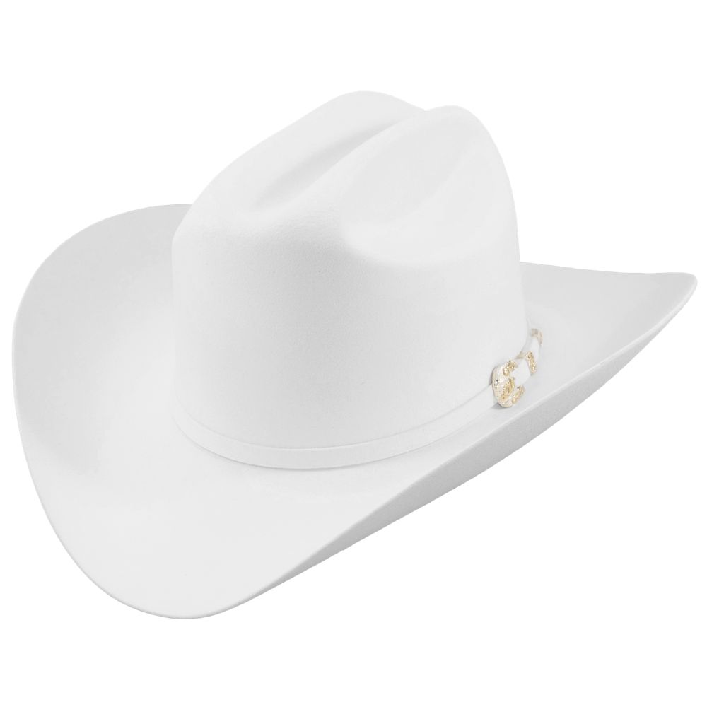 1000X Imperial white cowboy hat three-quarter angle