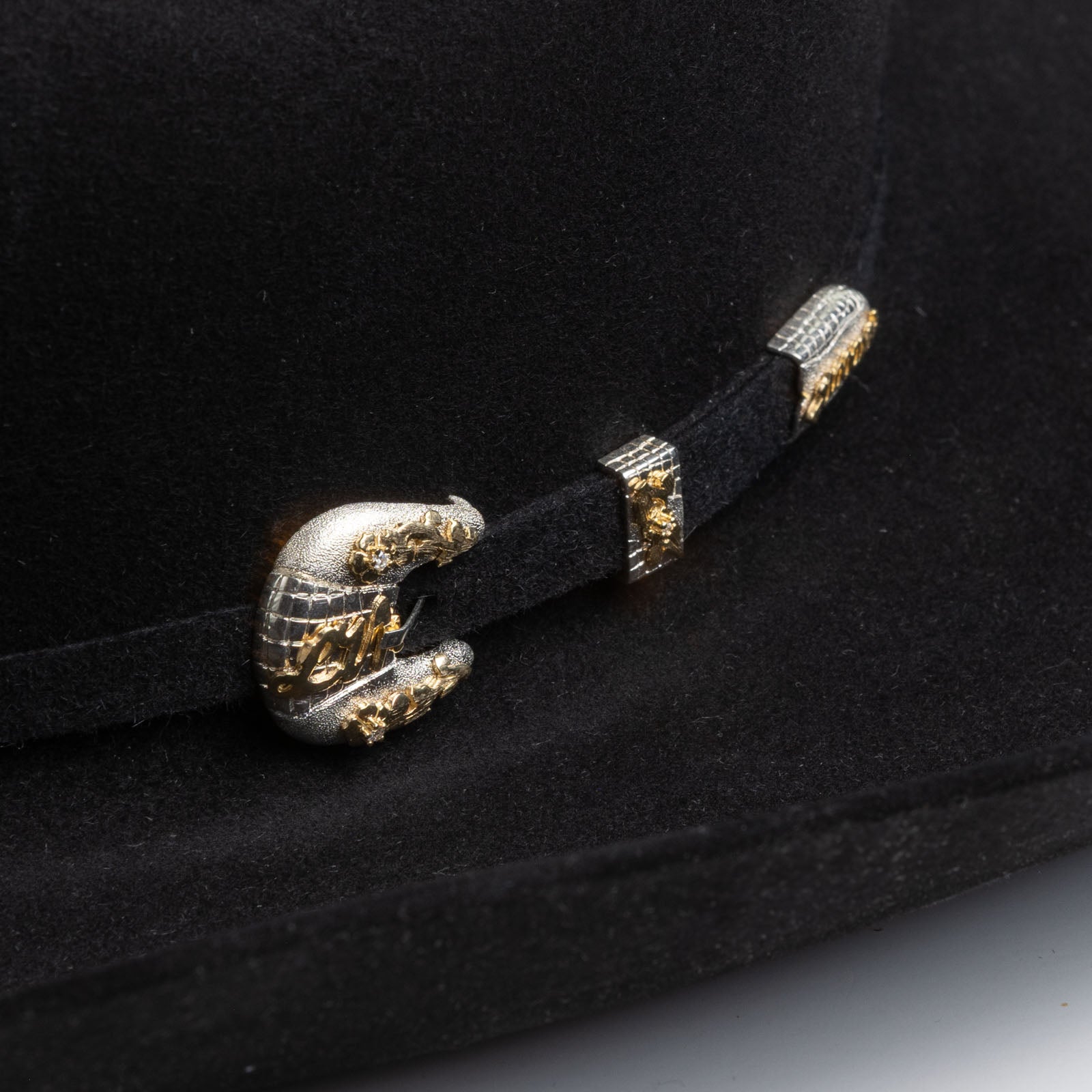 1000X Imperial black cowboy hat close-up three-quarter angle