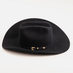 30X Opulento black cowboy hat left-side angle