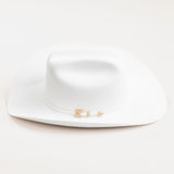 30X Opulento white cowboy hat left-side angle