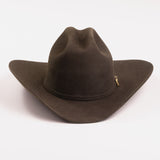 30X Opulento brown cowboy hat front angle