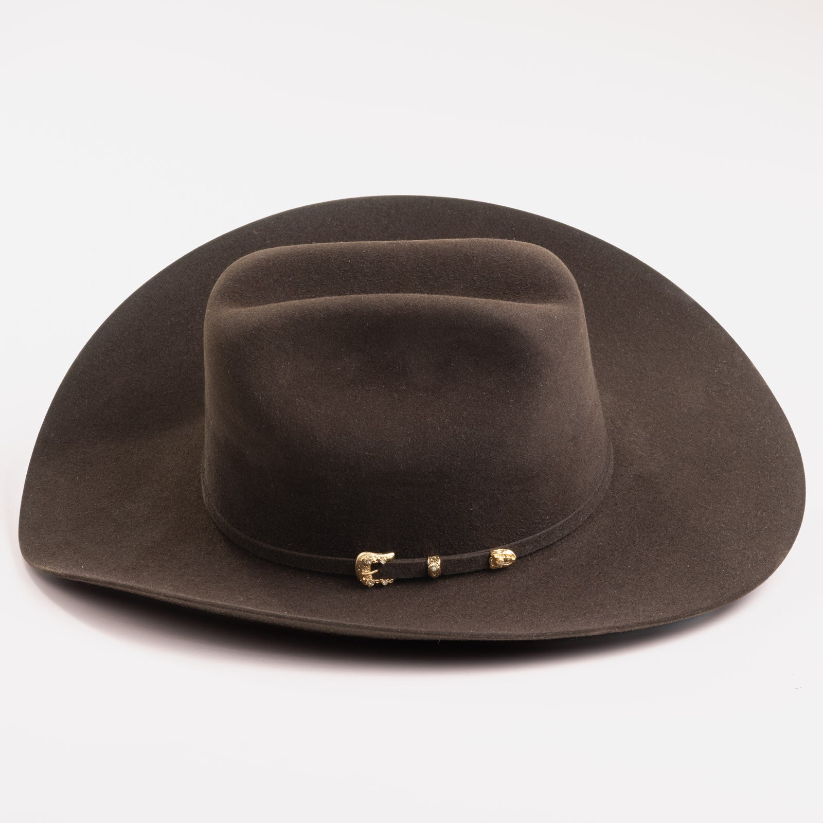 30X Opulento brown cowboy hat side angle
