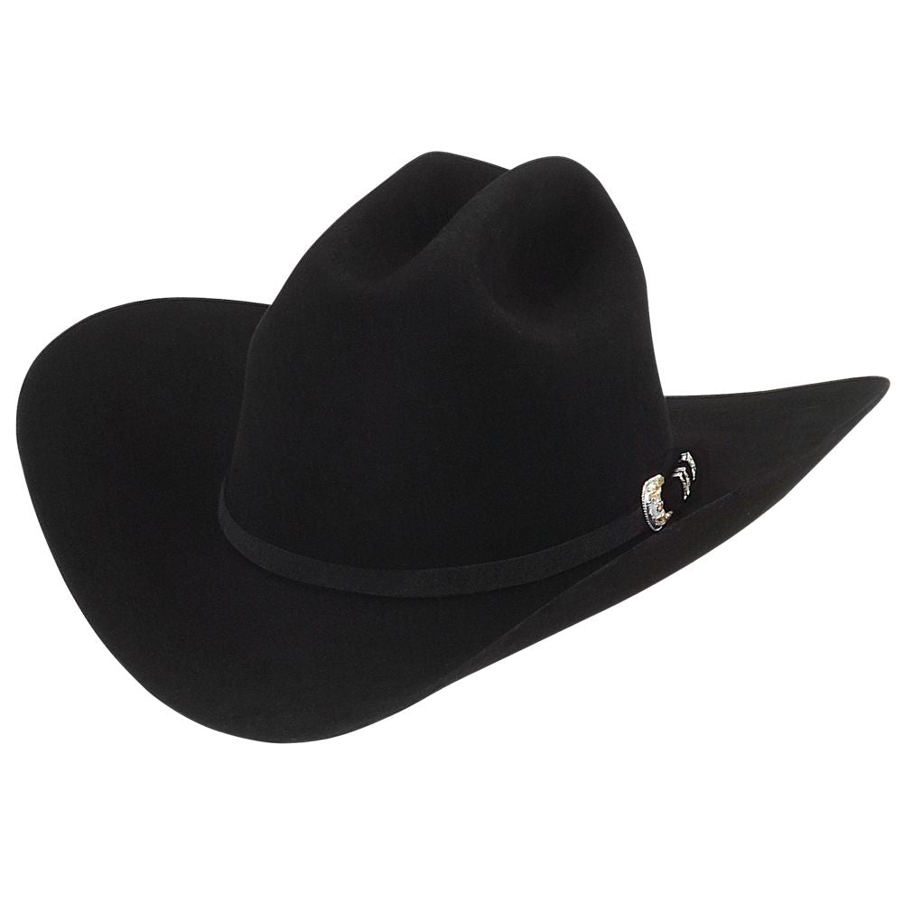 500X Superior black cowboy hat three-quarter angle