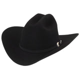 500X Superior black cowboy hat three-quarter angle