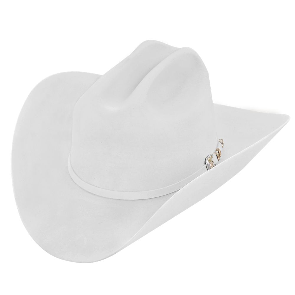 500X Superior white cowboy hat three-quarter angle
