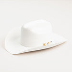 6X Real white cowboy hat three-quarter angle