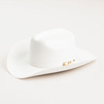 6X Real white cowboy hat three-quarter angle