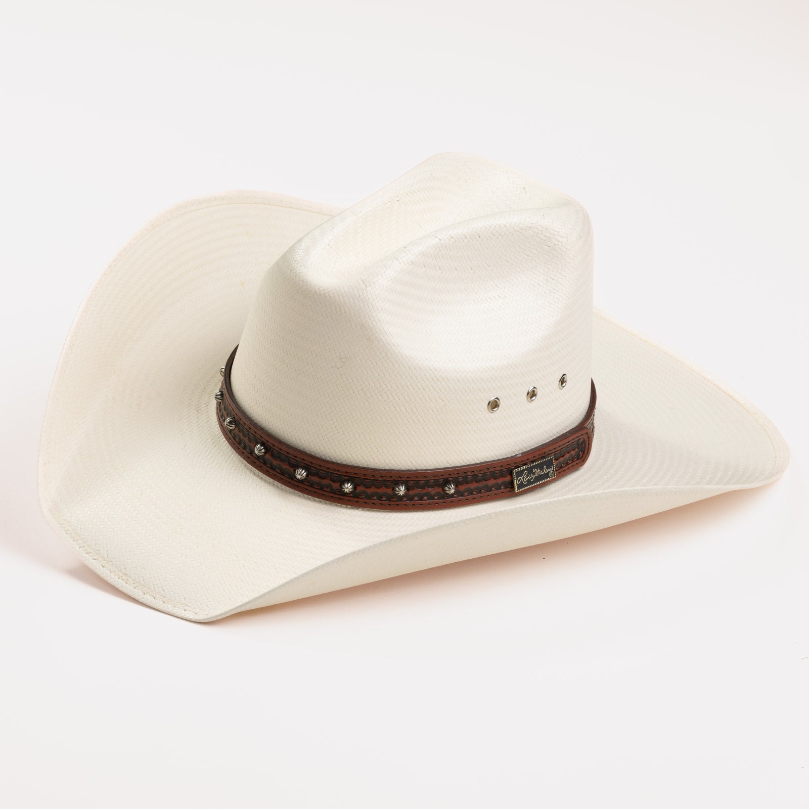10X Browning brown cowboy hat three-quarter angle