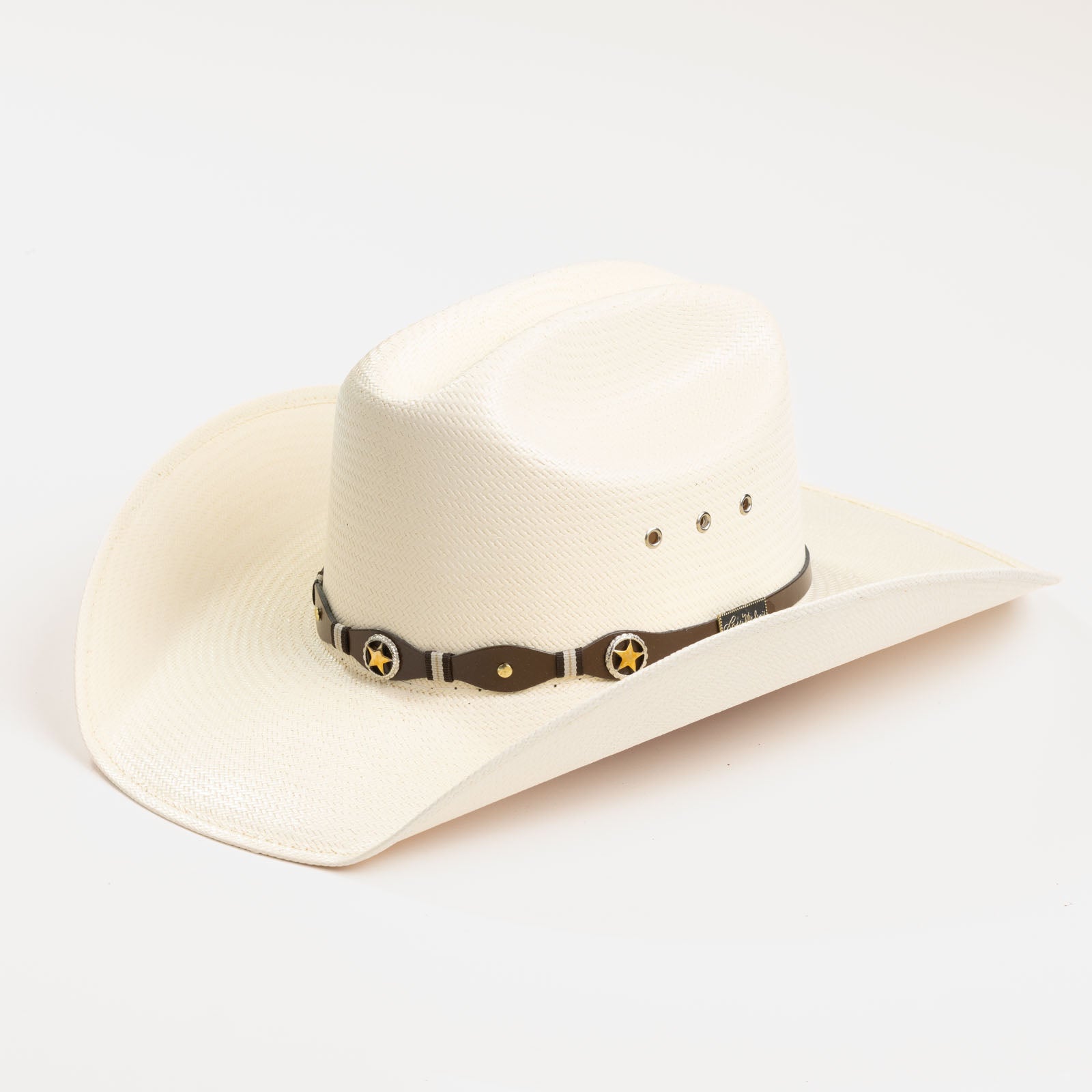 10X Oplin brown cowboy hat three-quarter angle