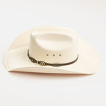 10X Oplin brown cowboy hat side angle