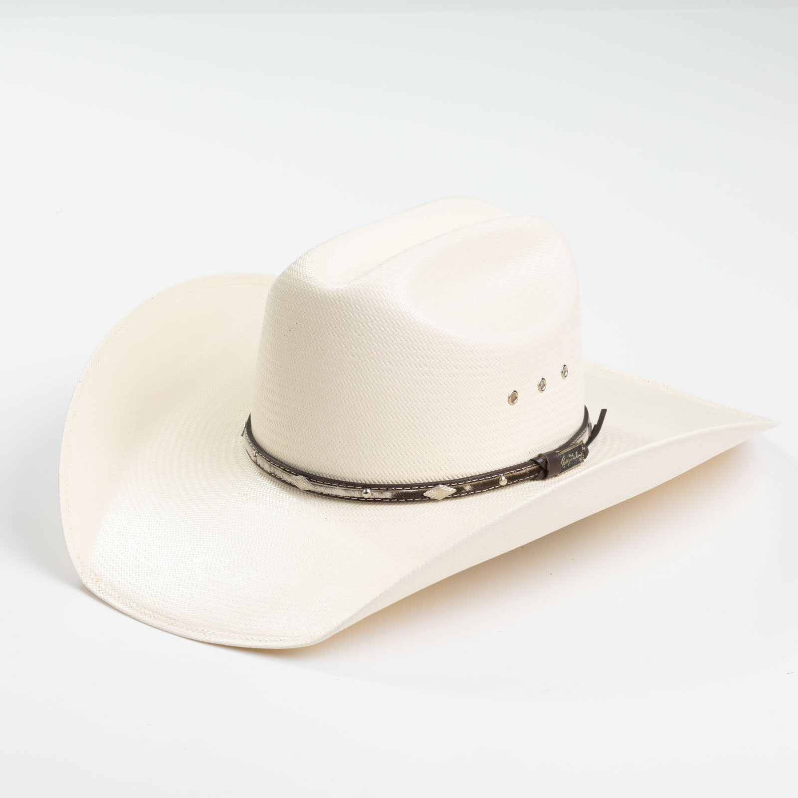 10X Brindle brown cowboy hat three-quarter angle